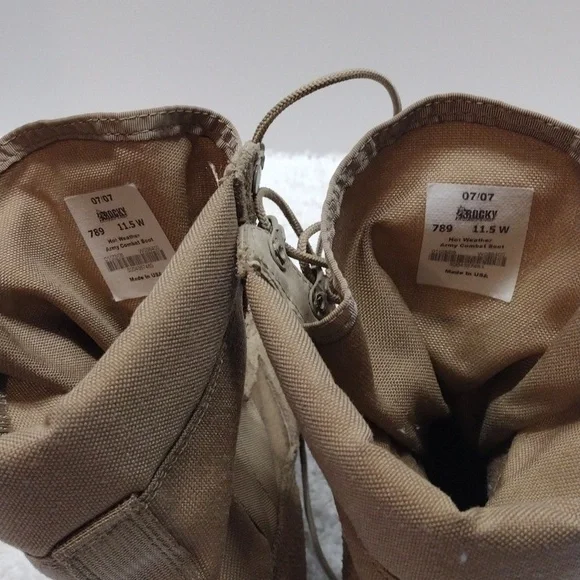 Men's Rocky Tan Military Hot Weather Army Combat Boots Size 11.5W - Picture 8 of 15